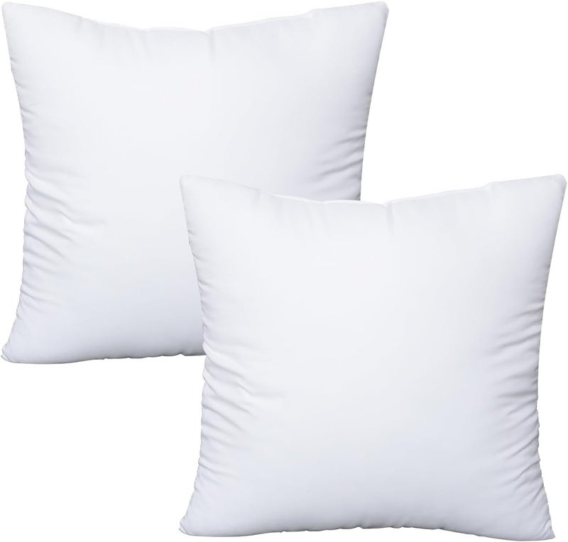 OKBA Throw Pillows Insert Set of 2, with 100% Cotton Cover, Bed and Couch - Indoor Hotel Decorative Pillows, 26x26 in White Pillows Inserts - Image 1